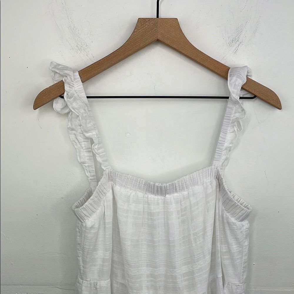 Altar’d State White Ruffled Strap Tired Dress cotton size Large - Picture 3 of 10